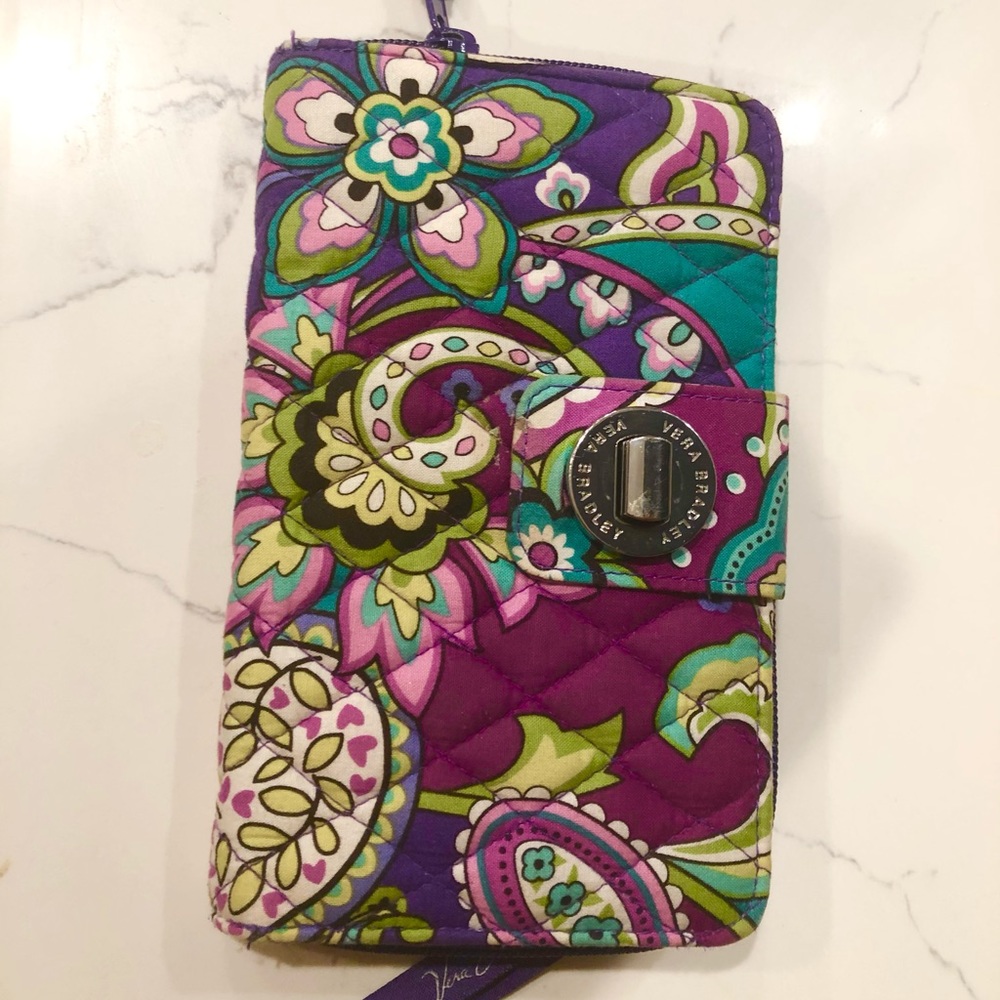 Vera Bradley turn lock clutch wallet